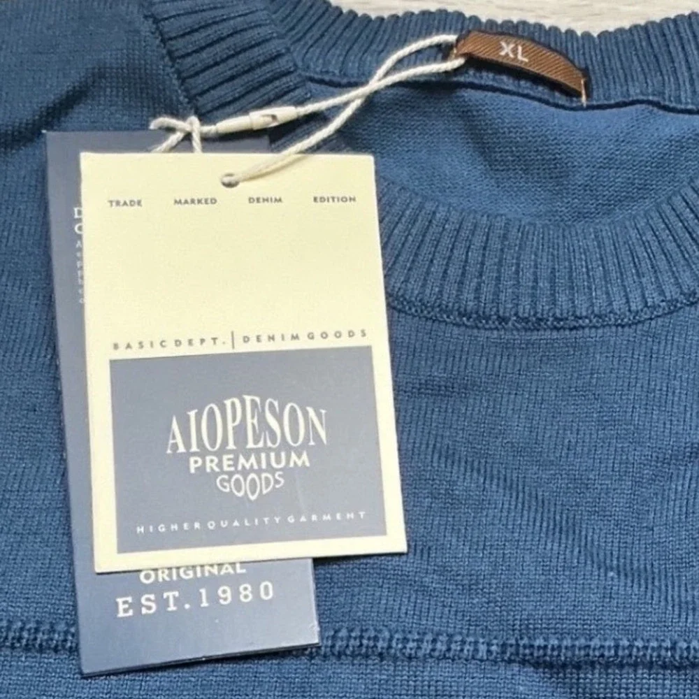 Aiopeson Crewneck Sweater Navy Blue‎ XL New With Tags